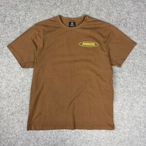 Overtime Hoping is Paradise Brown Graphic‎ T-Shirt Mens Large Retro Daisy Floral